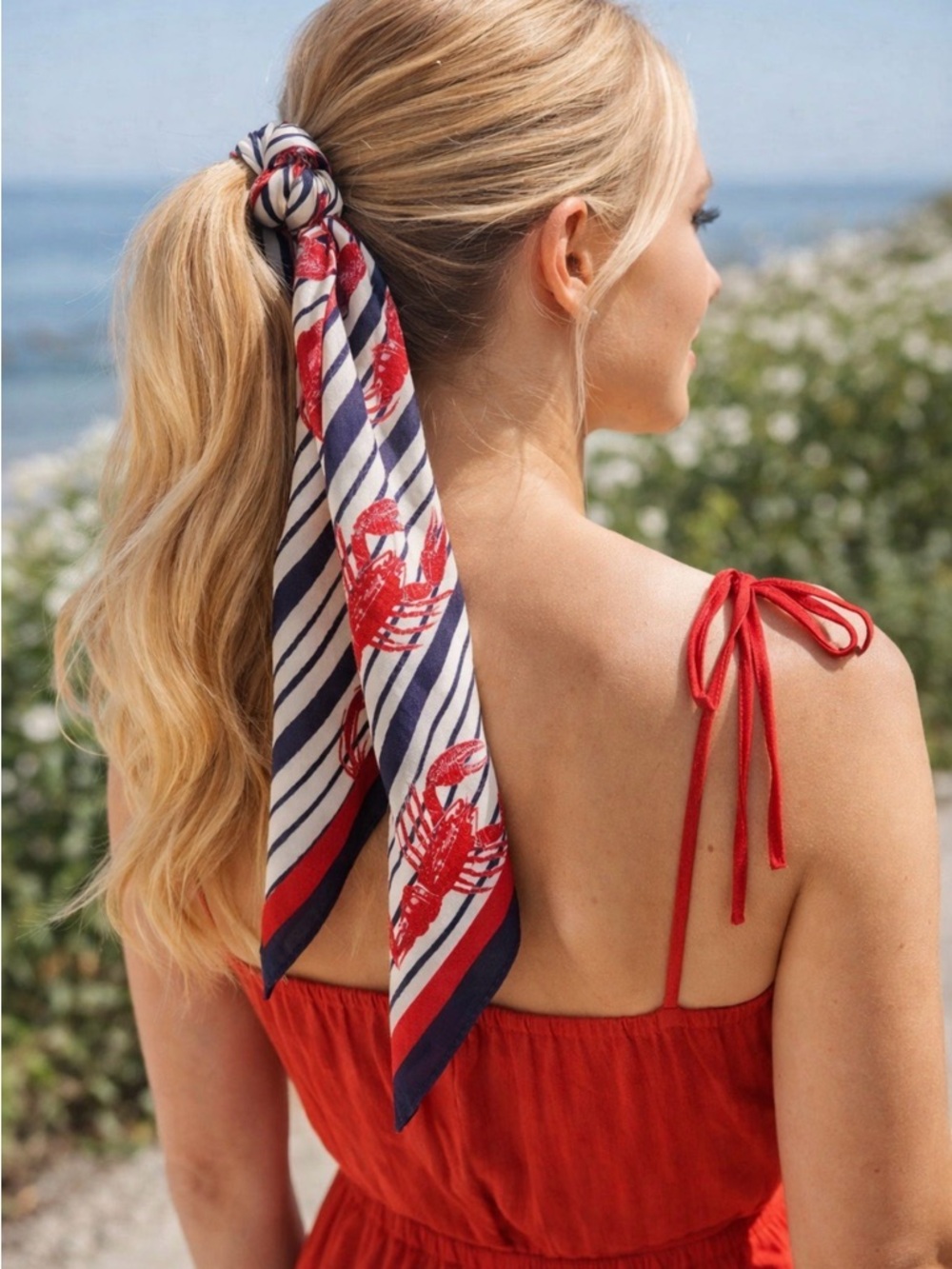SOLD Piper K Lobster Print Scarf NWT Novelty Coastal Style